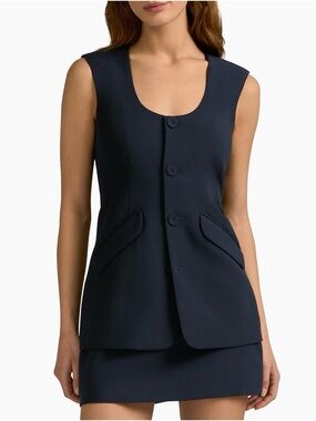 NWOT Favorite Daughter Diana Vest Navy